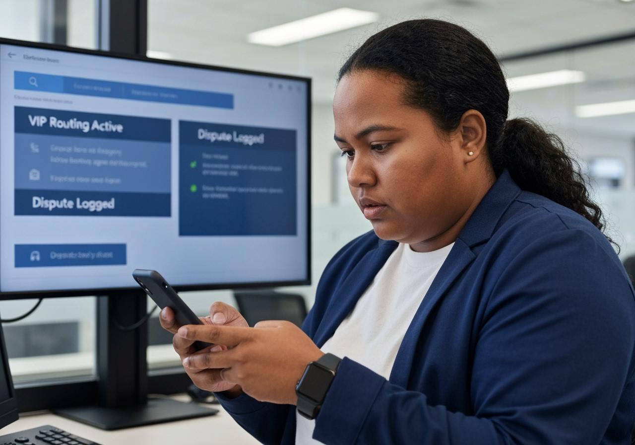 Finance compliance leader reviewing automated consent logs on a secure dashboard.